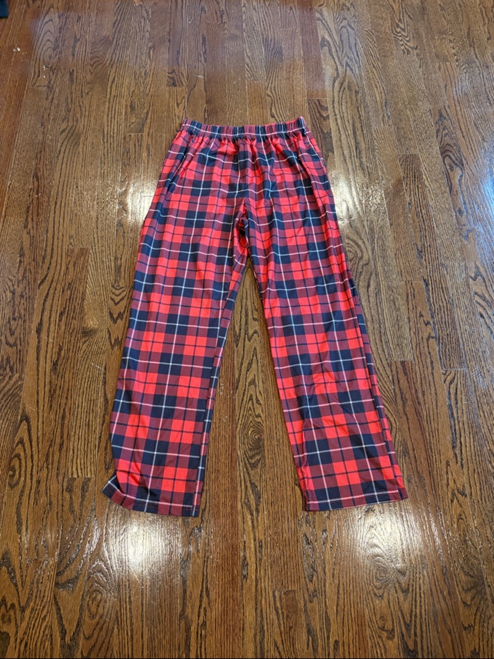 PatPat Red and Black Plaid Women's Lounge Pants